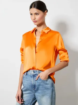 Willa Placket Top - Orange Blaze