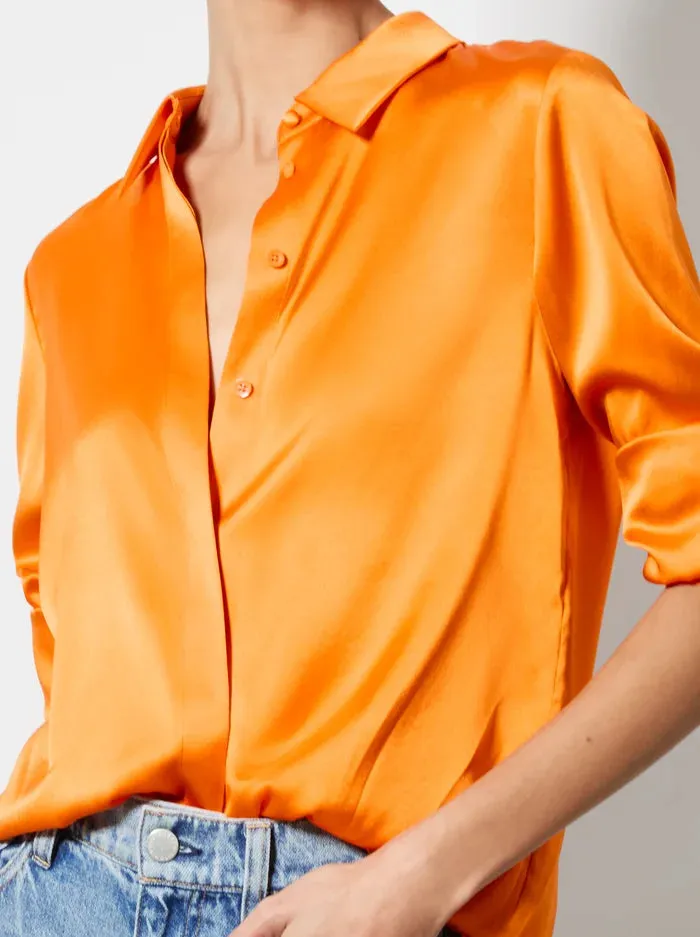 Willa Placket Top - Orange Blaze