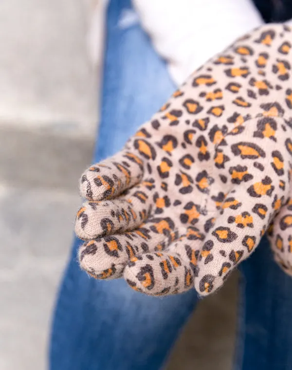 Wool Leopard Gloves