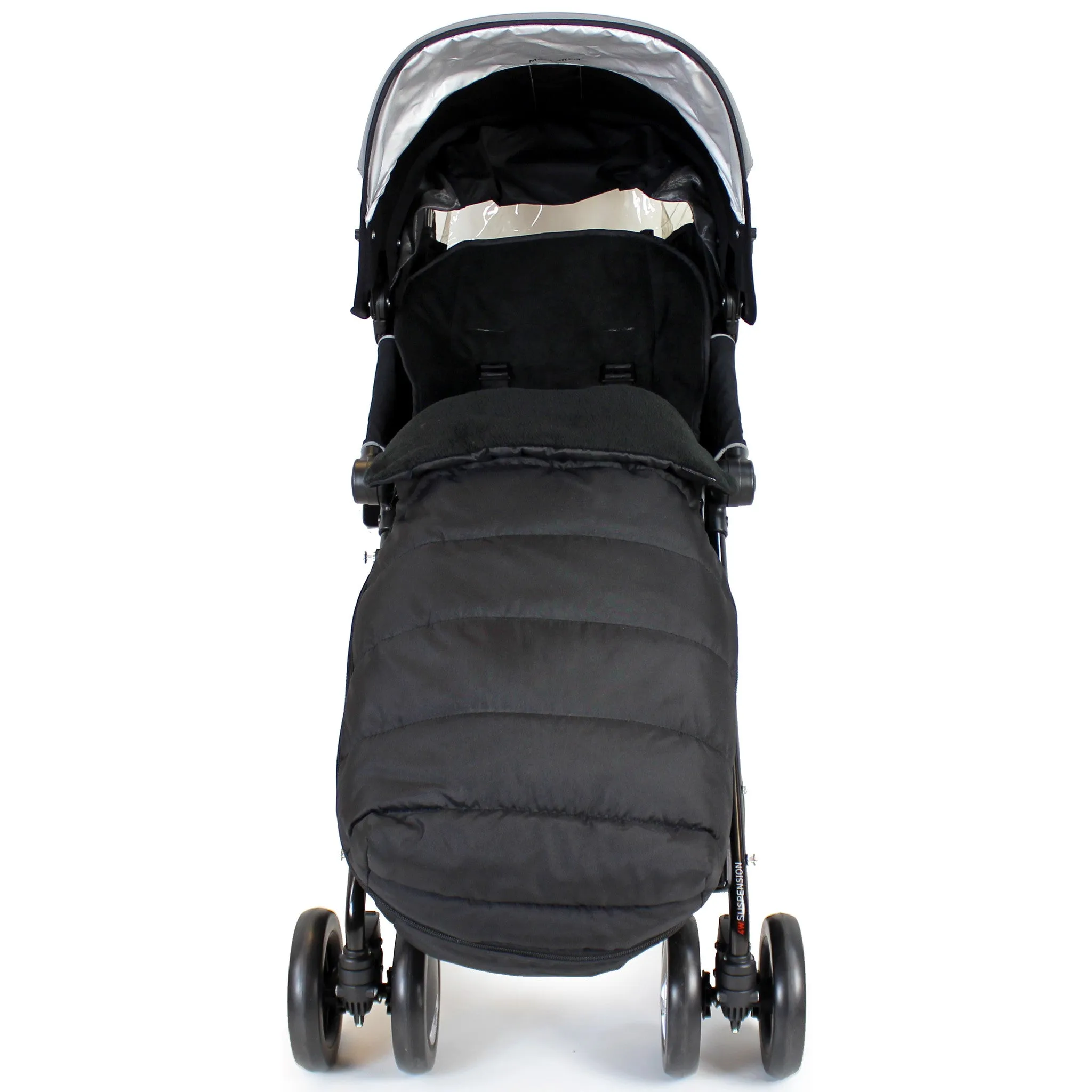 XXL Large Luxury Foot-muff And Liner For Mamas And Papas Armadillo - Black (Black)