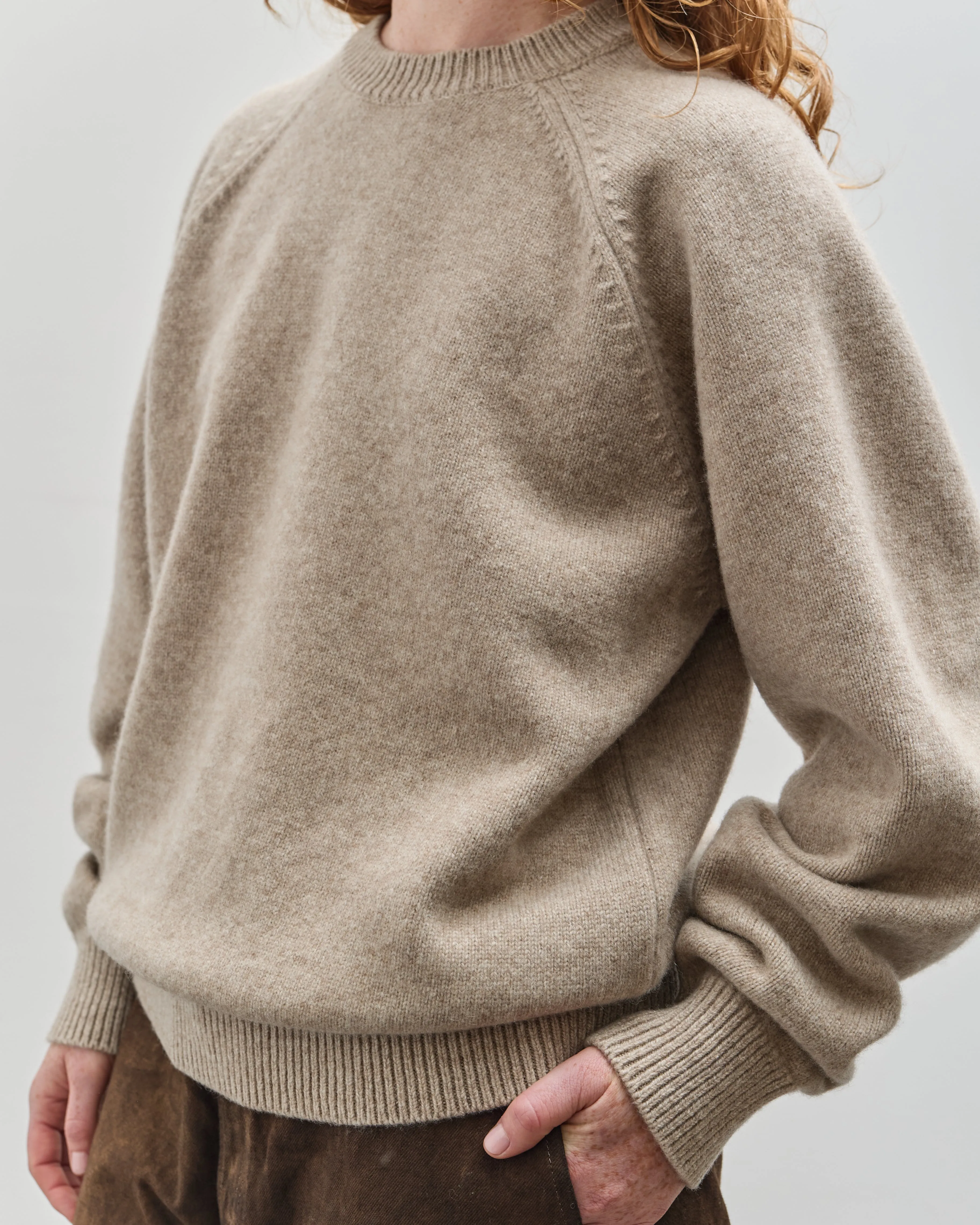 Yoko Sakamoto Raglan Crewneck Knit, Beige